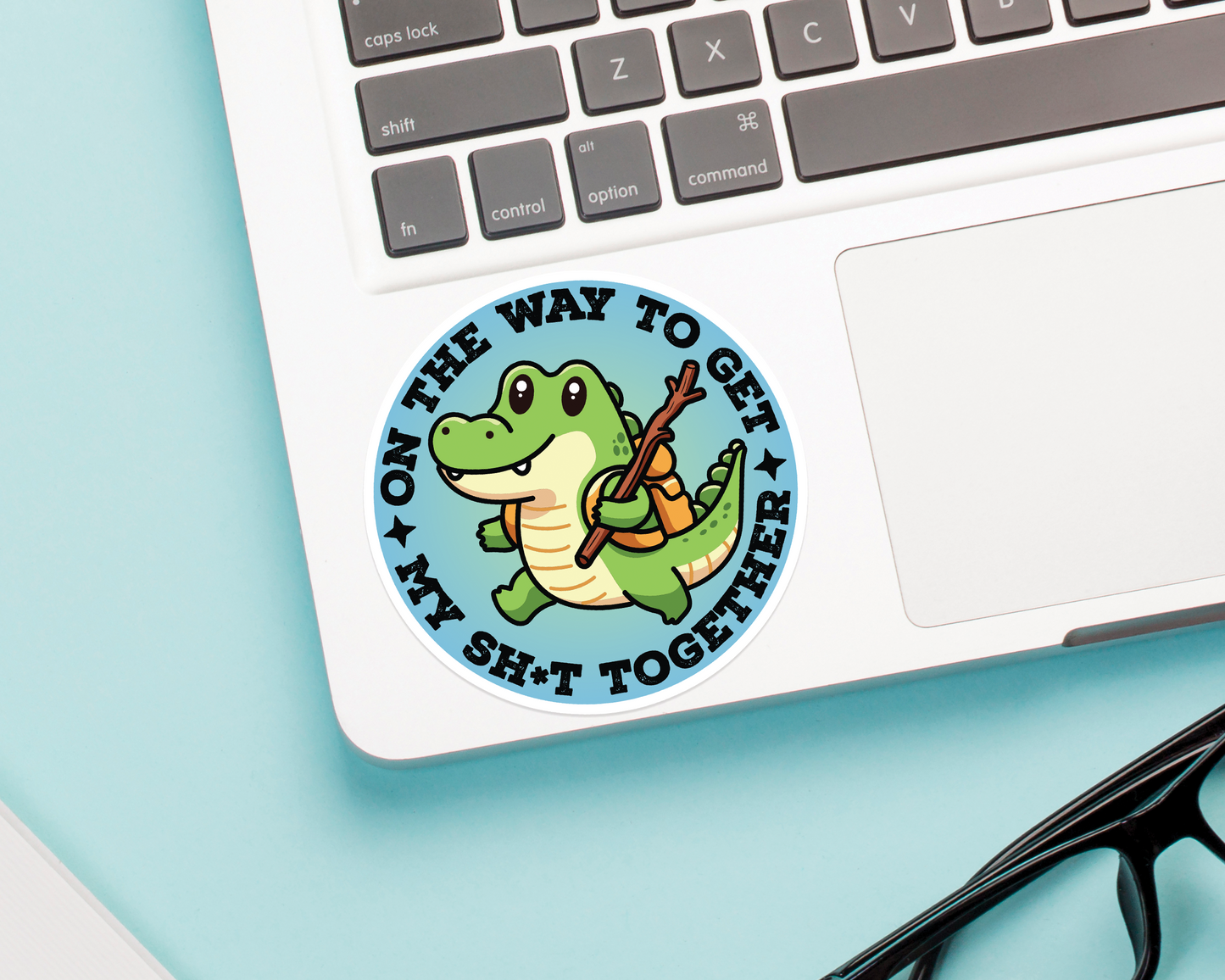 Alligator On My Way Sticker