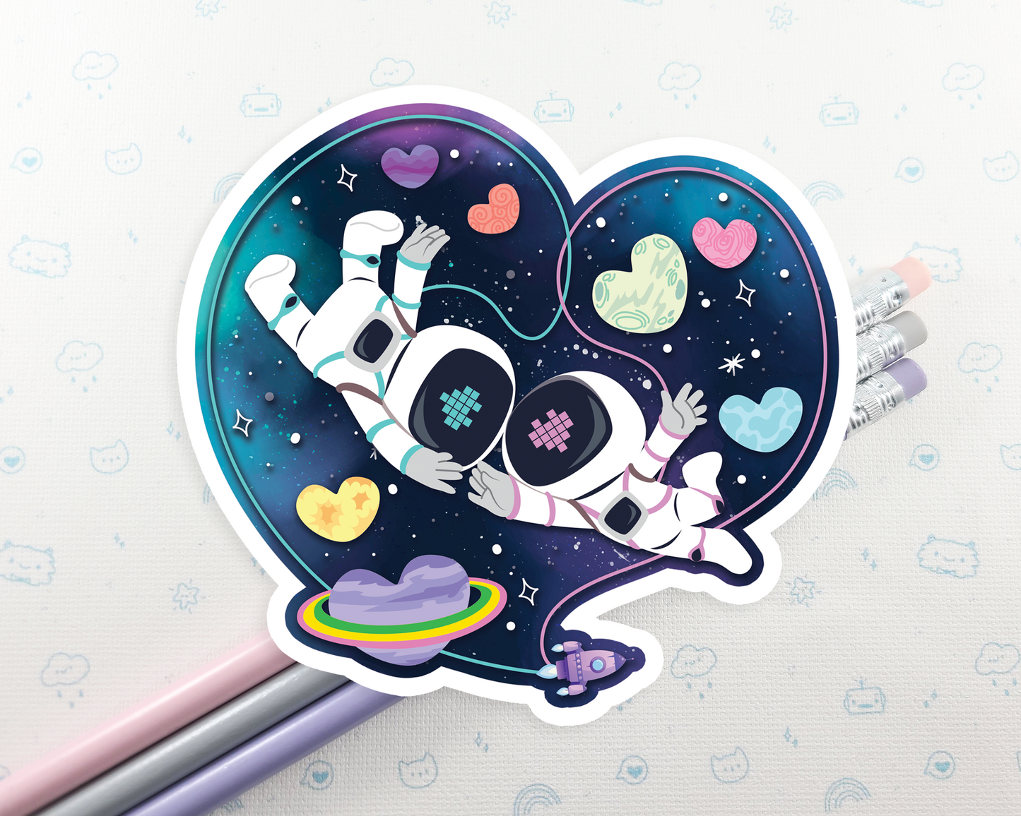 Astronauts in Love Sticker