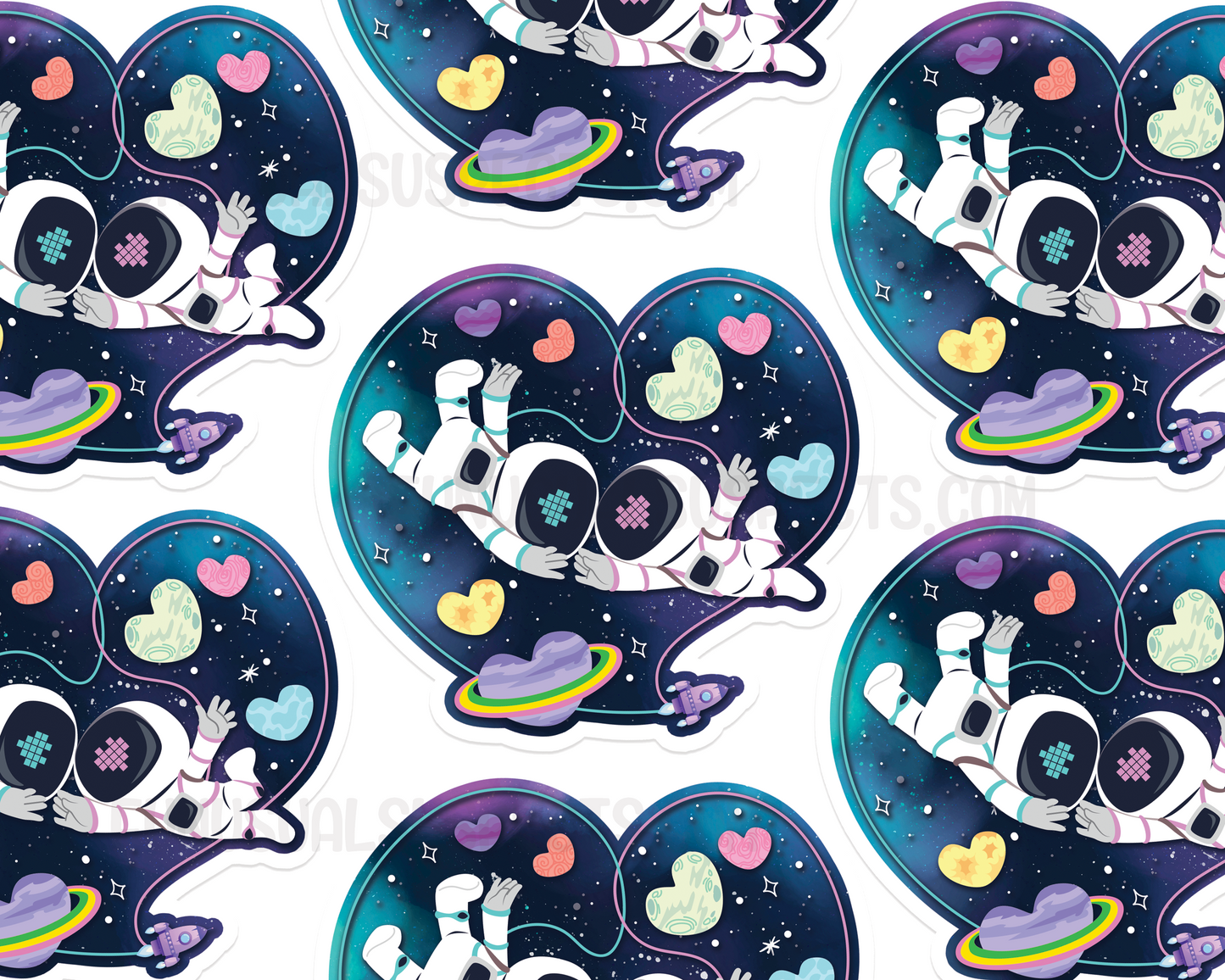 Astronauts in Love Sticker