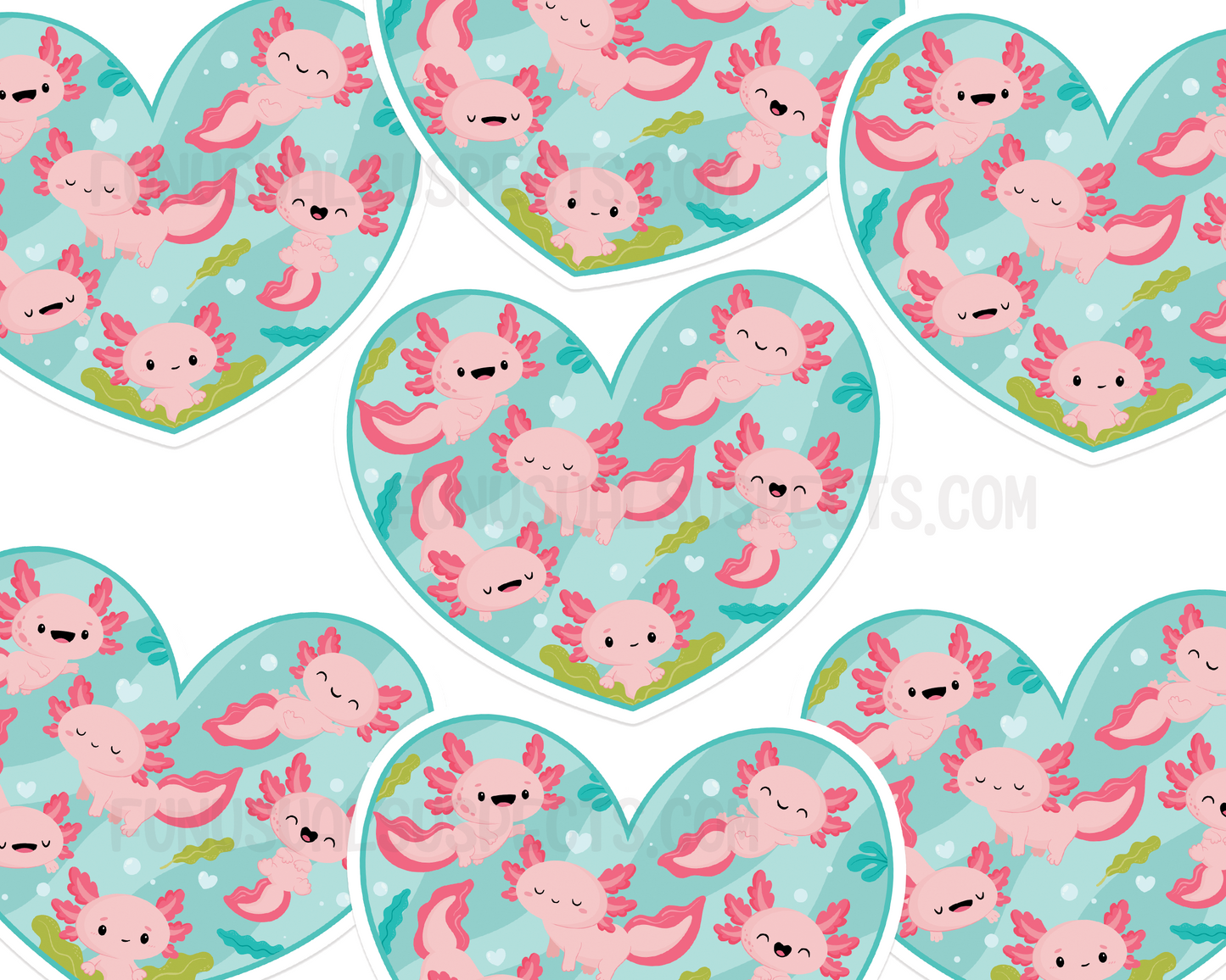 Heart Axolotl Sticker