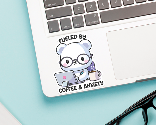 Bear Coffee & Anxeity Sticker