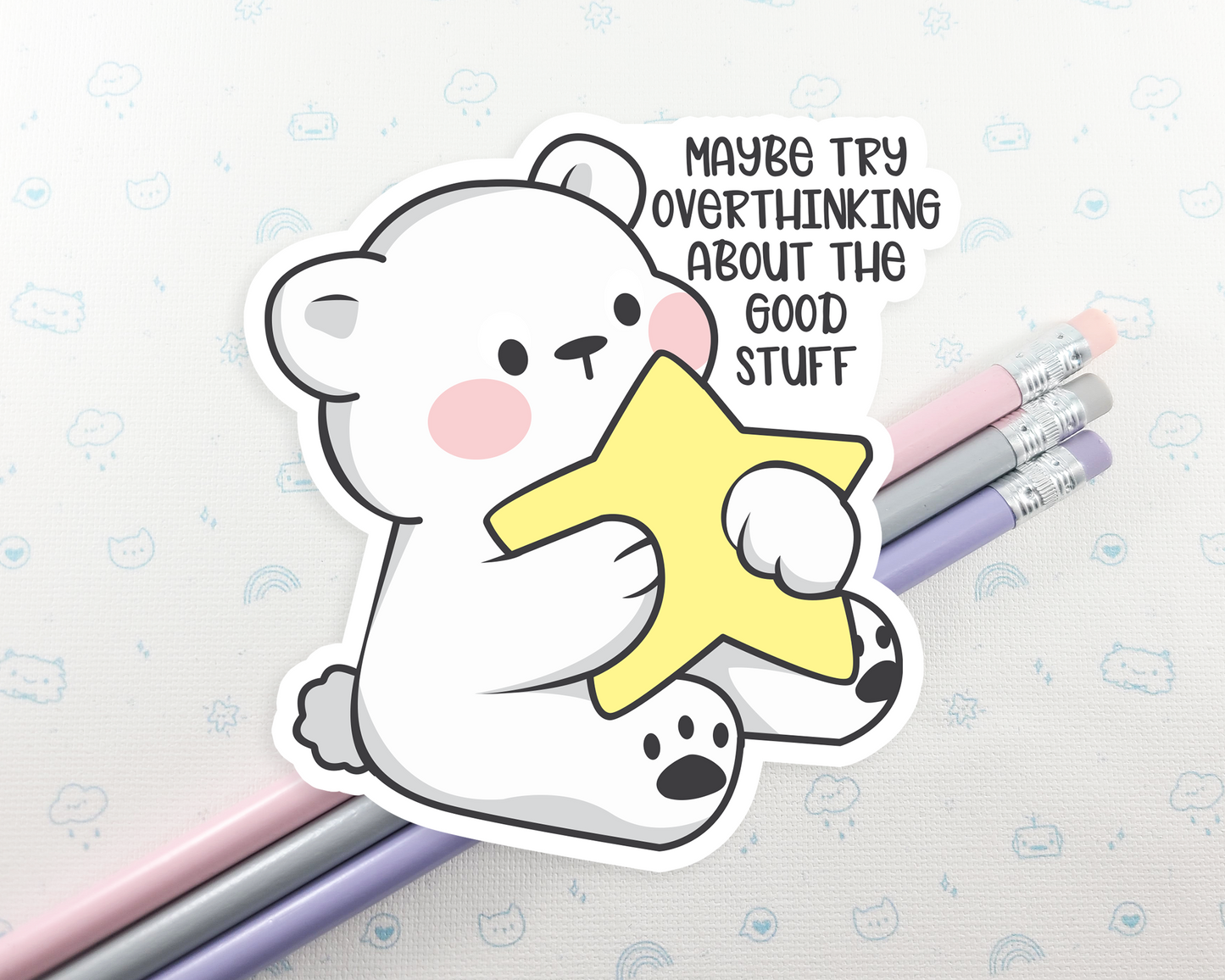 Bear Overthink Sticker