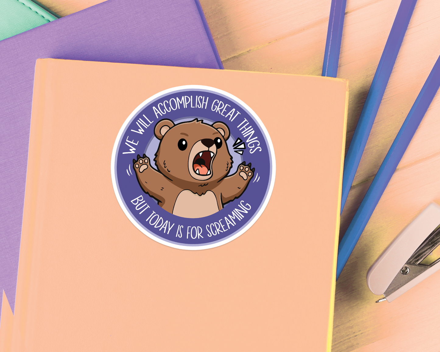Bear Screaming Sticker