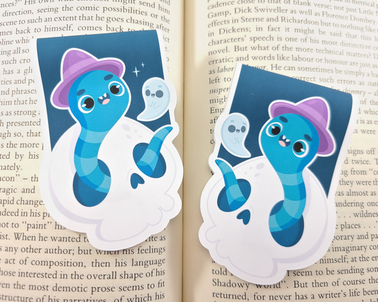 Halloween Worm & Skull Magnetic Bookmark