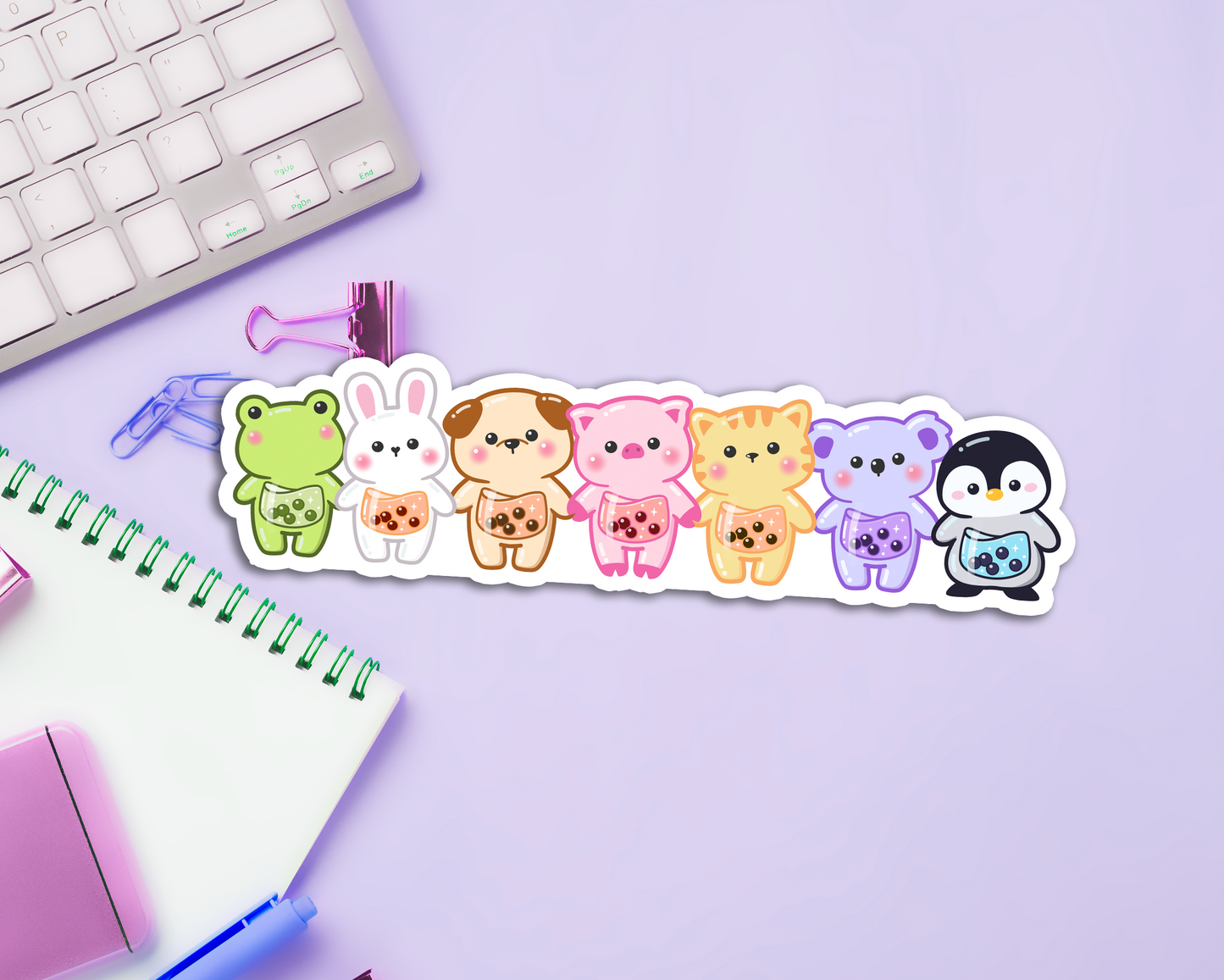 Boba Animals Long Sticker