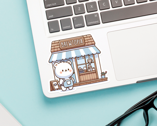 Bear Coffee Stand Sticker