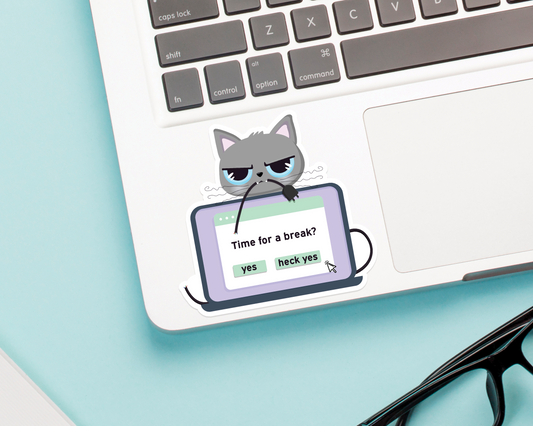 Cat Take A Break Sticker