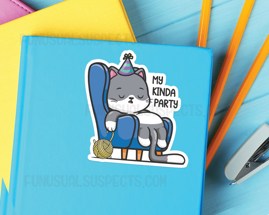 Cat My Kinda Party Sticker