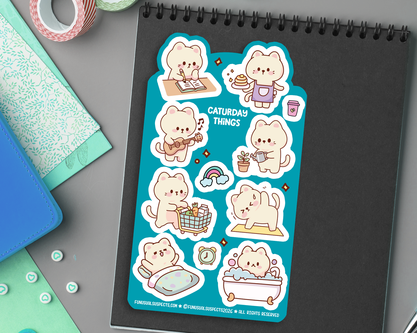Cat Chores Sticker Sheet