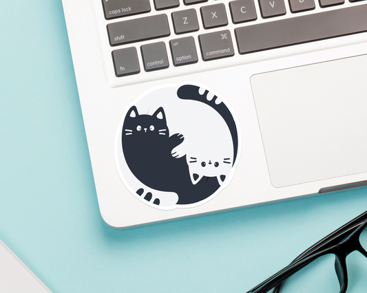 Cat Yin Yang Sticker