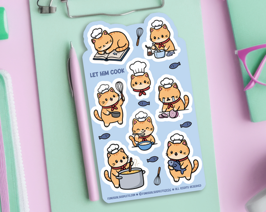 Chef Cat Sticker Sheet
