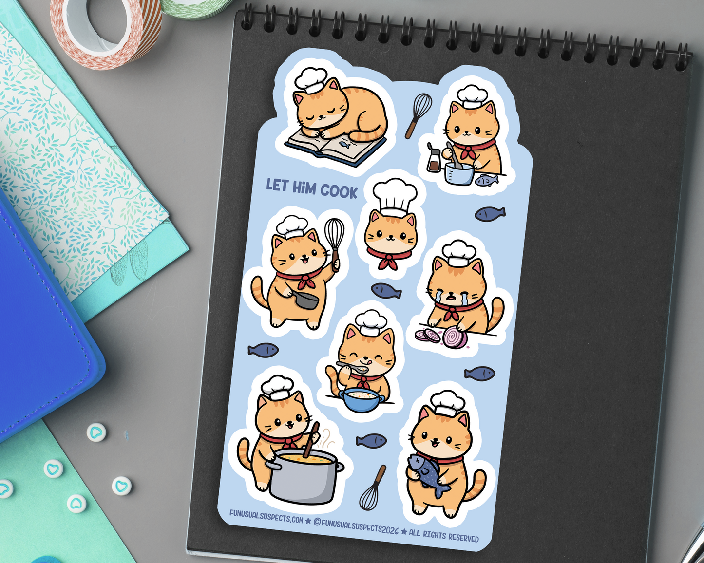 Chef Cat Sticker Sheet