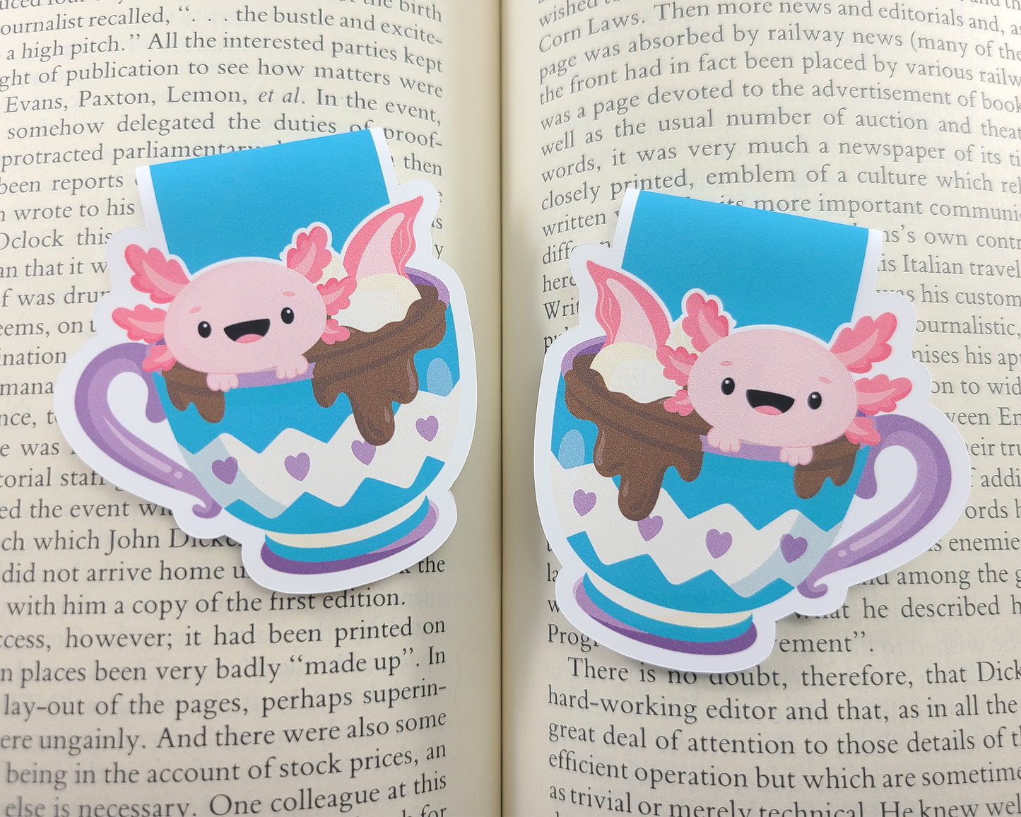 Cocoa Axolotl Magnetic Bookmark