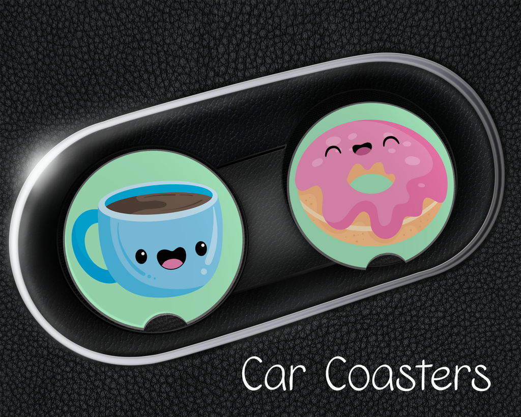 Coffee & Donut Car Coasters