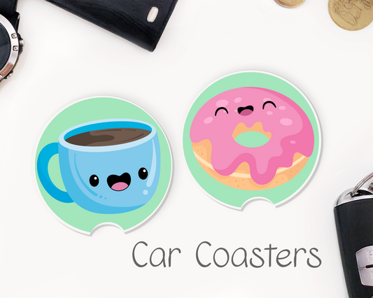 Coffee & Donut Car Coasters