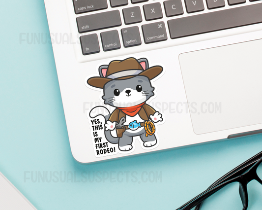 Cat Cowboy Rodeo Sticker