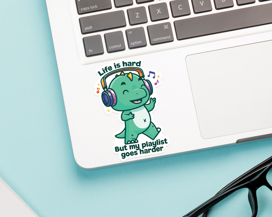 Dino Playlist Goes Hard Sticker