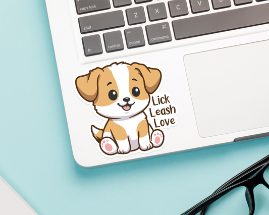 Dog Lick Leash Love Sticker