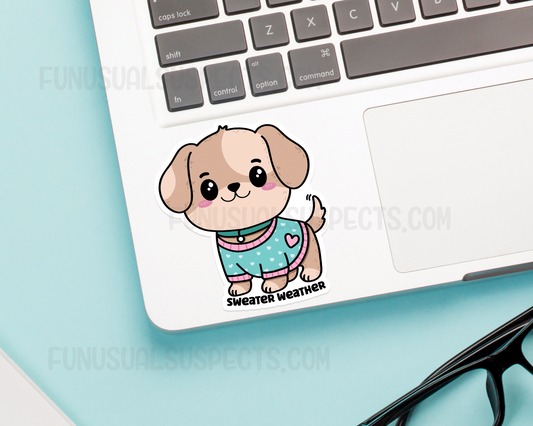 Dog Sweater Weather Sticker