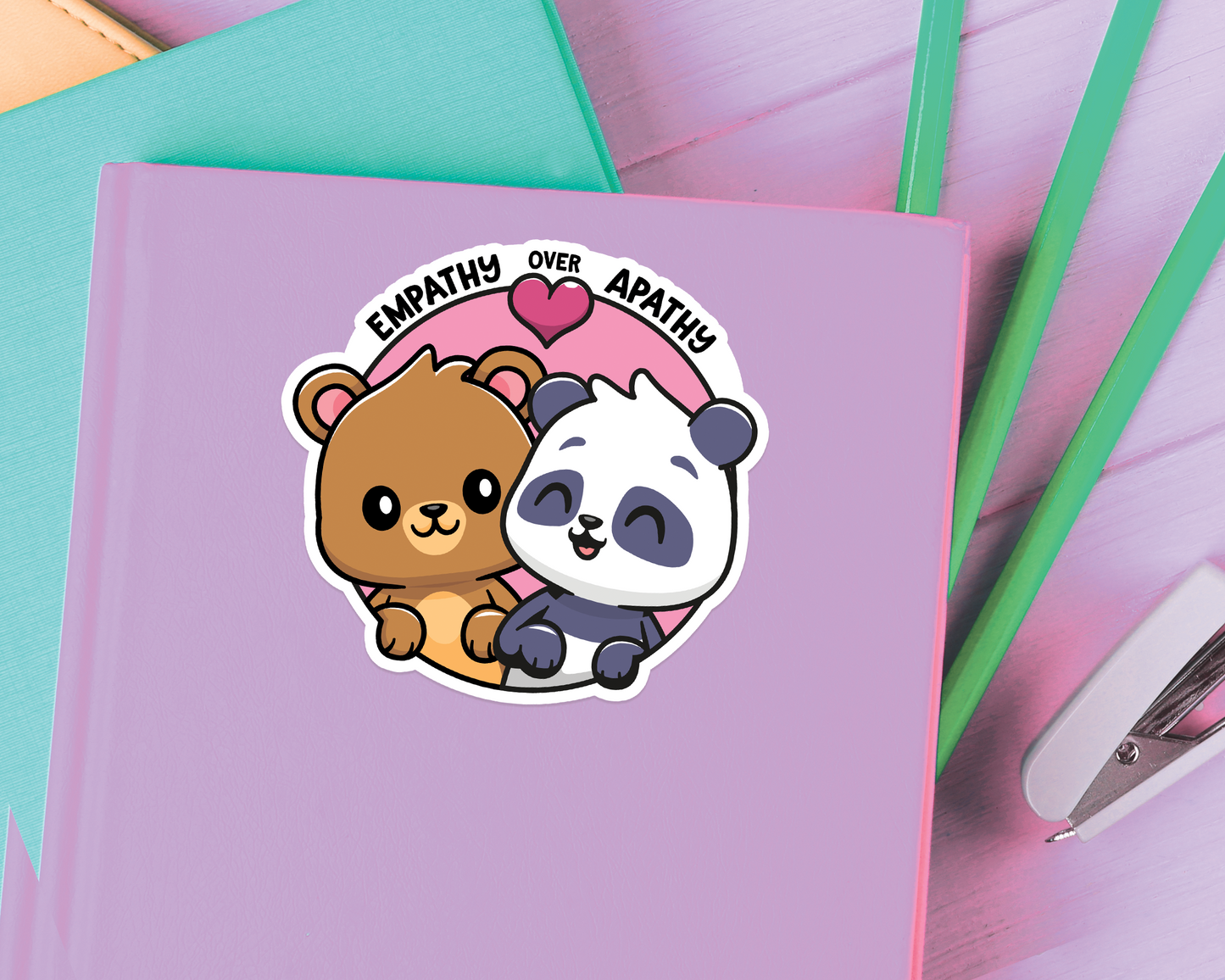 Empathy over Apathy Bears Sticker