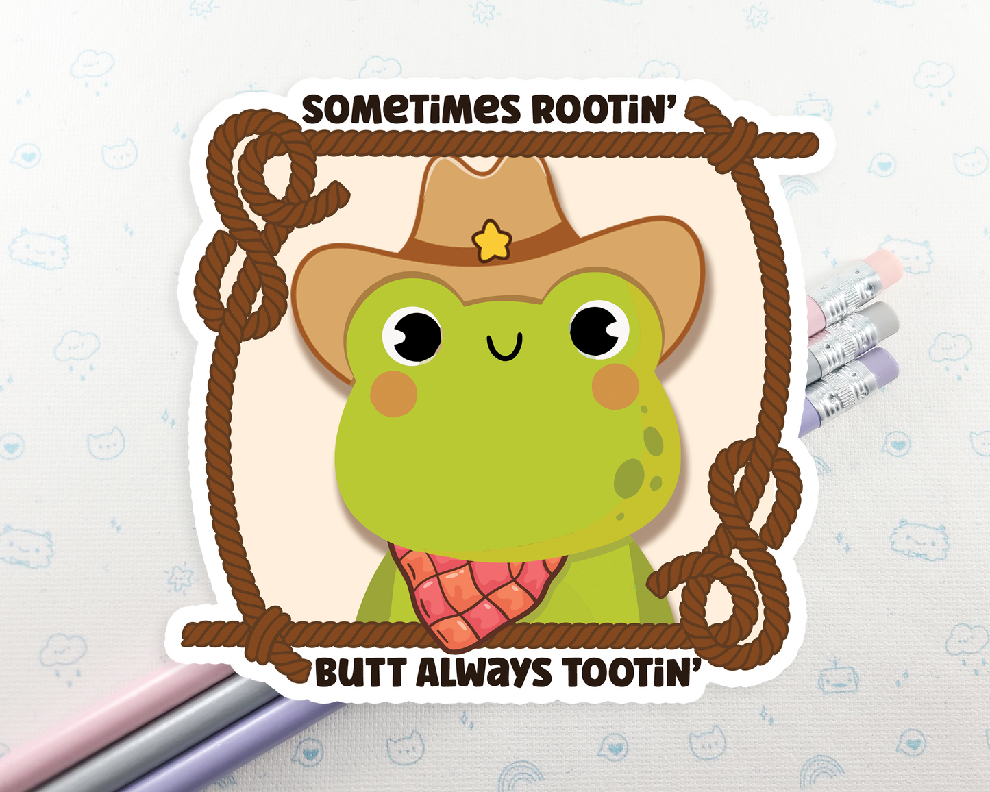Frog Rootin Tootin Sticker
