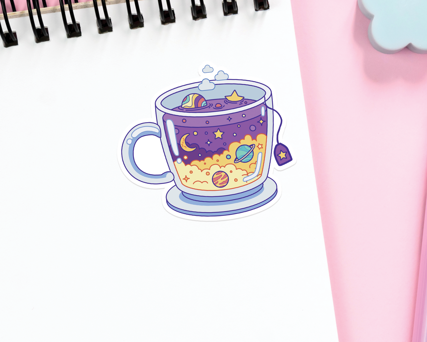 Galaxy Tea Cup Sticker