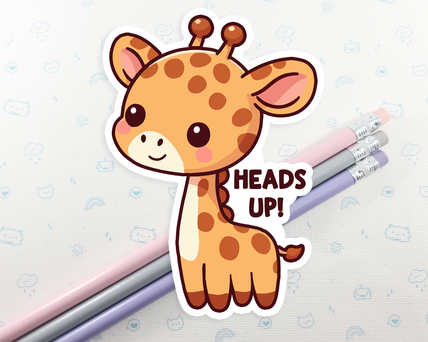 Giraffe Heads Up Sticker