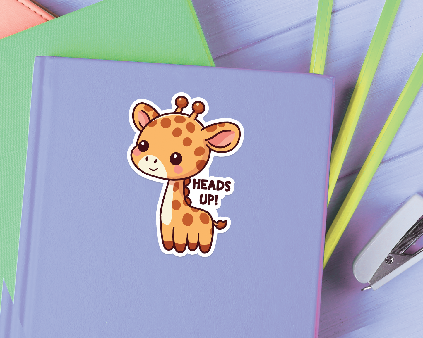 Giraffe Heads Up Sticker