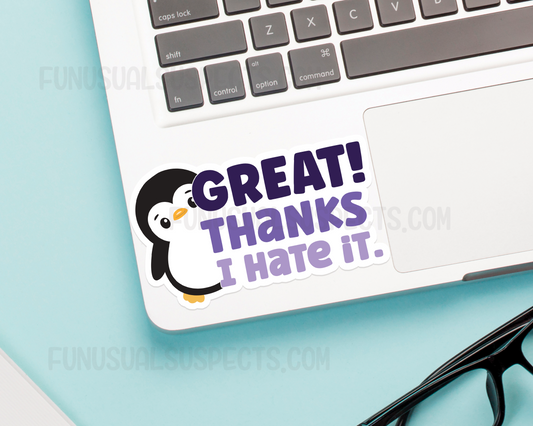 Penguin Great Thanks Sticker