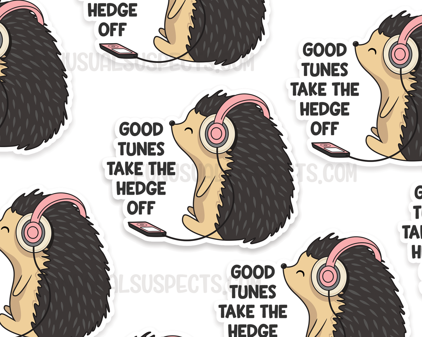 Hedgehog Good Tunes Sticker