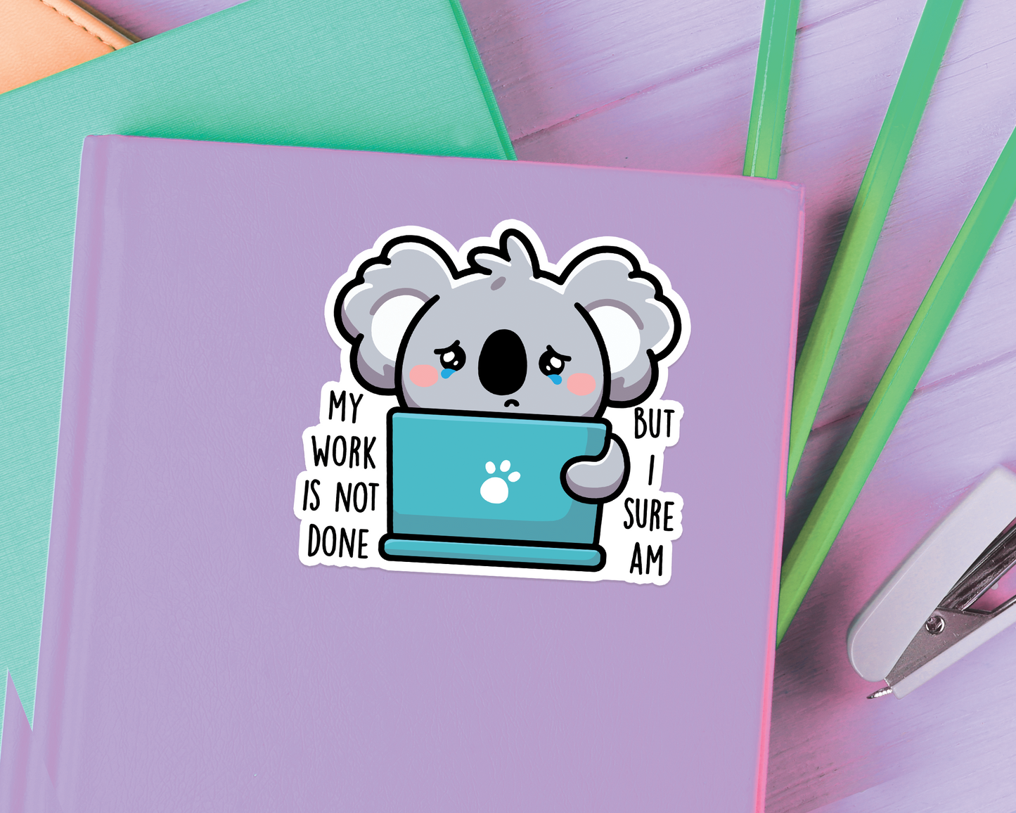 Koala Working Sticker
