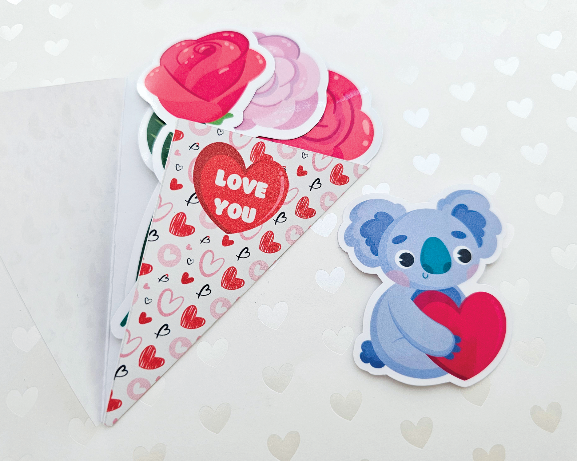 Love and Romance Sticker Bouquet