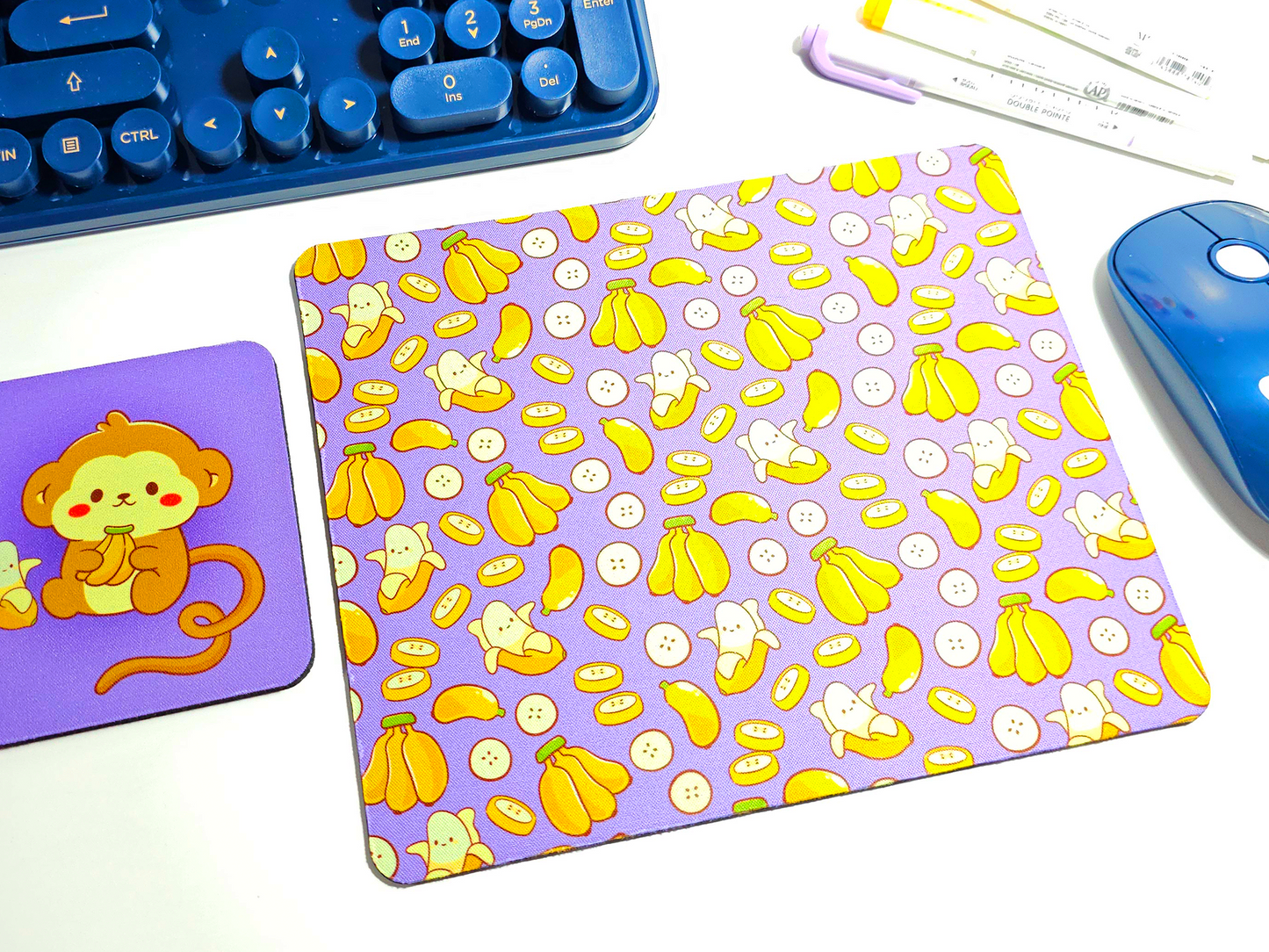 Monkey and Banana Mousepad and Coaster Set