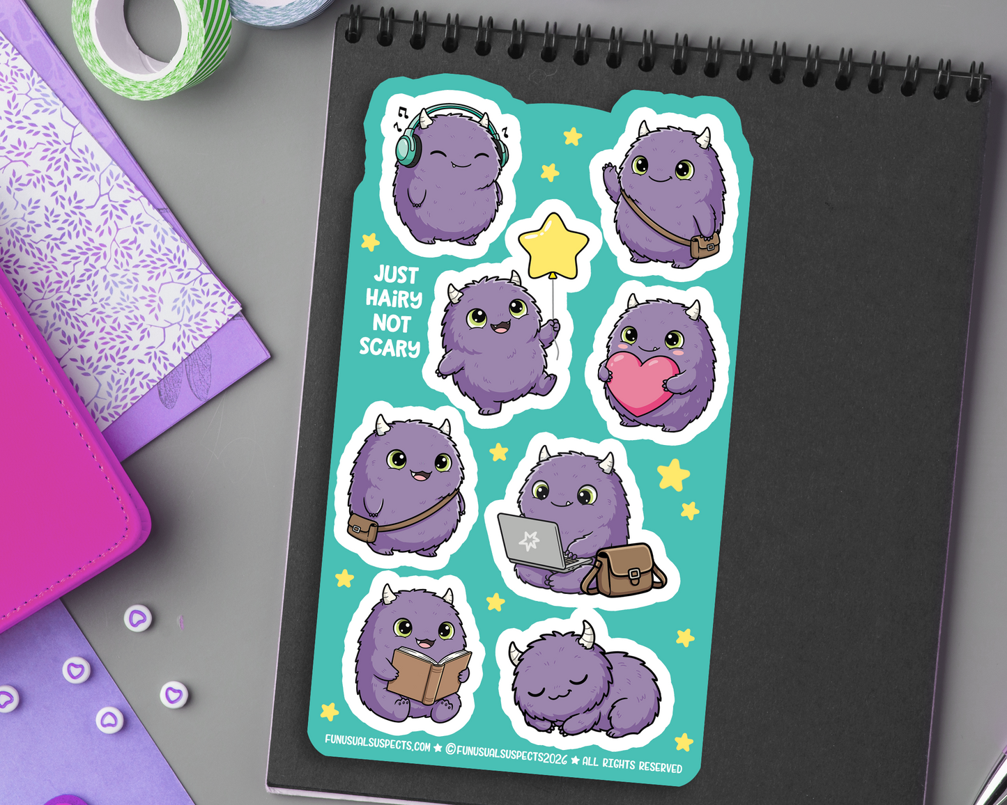 Purple Monster Sticker Sheet