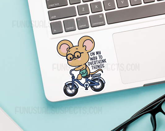 Mouse Overthink Sticker