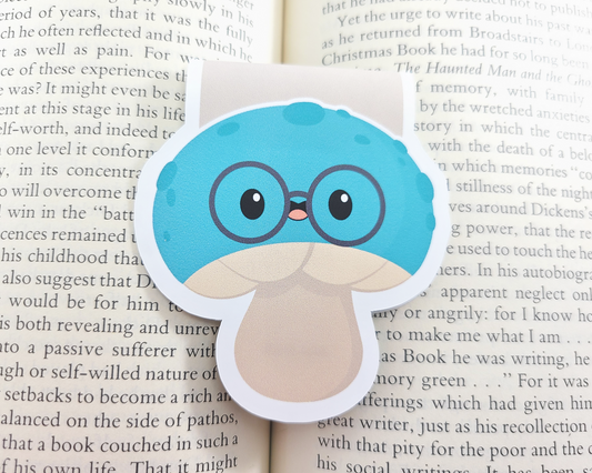 Mushroom Blue Magnetic Bookmark
