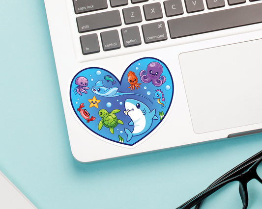 Ocean Heart Sticker