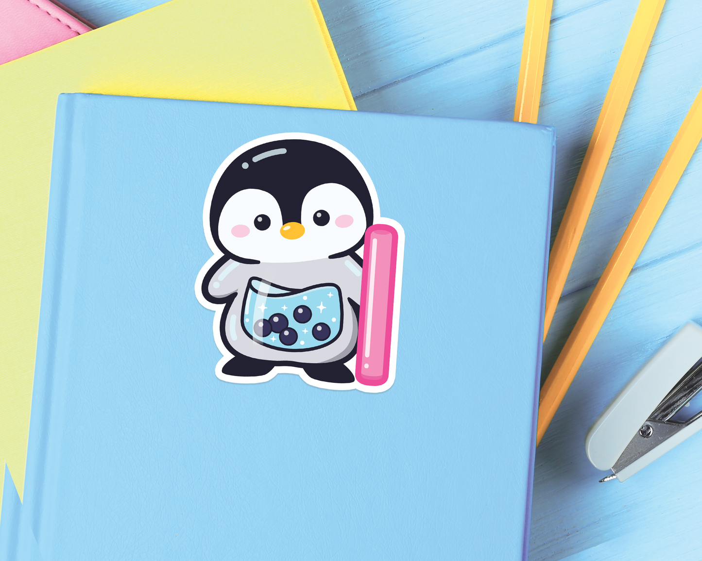Penguin Boba Tea Sticker