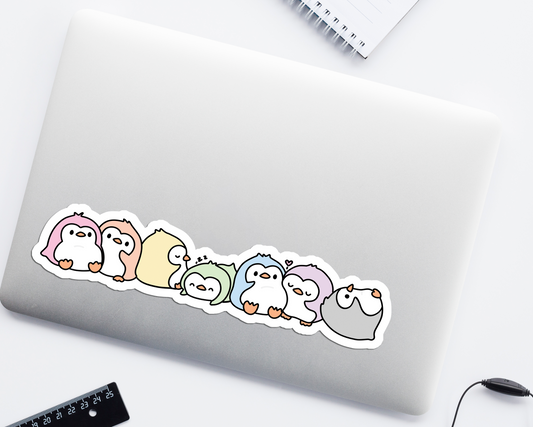Penguin Pastels Long Sticker