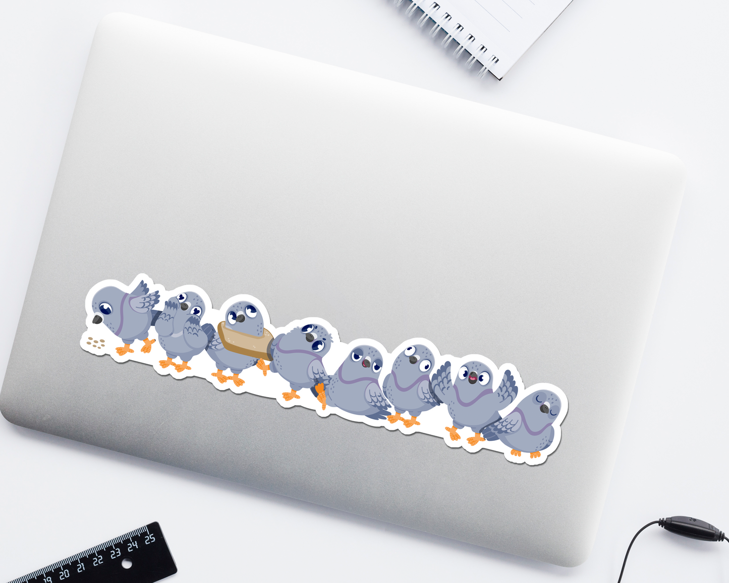 Pigeon Flock Long Sticker