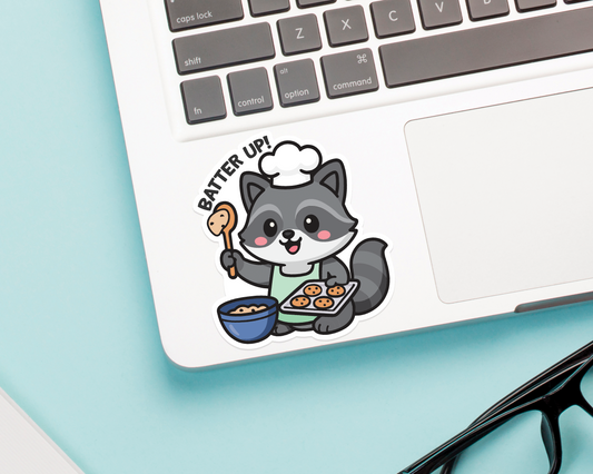 Raccoon Batter Up! Sticker