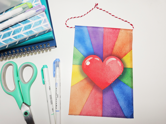 Rainbow Heart Mini Banner