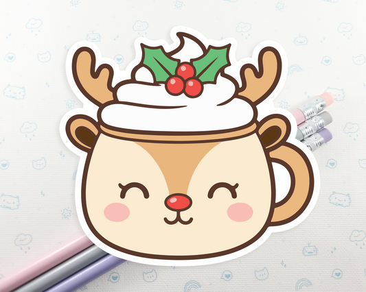 Reindeer Cocoa Mug Sticker