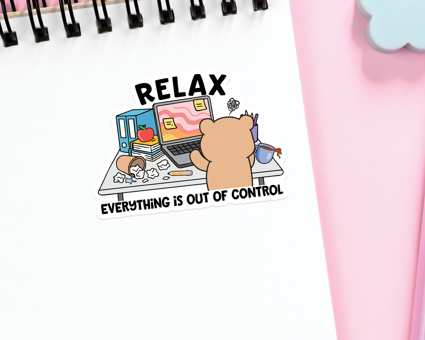 Relax Bear Working Sticker