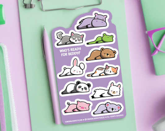 Sleepy Animals Sticker Sheet
