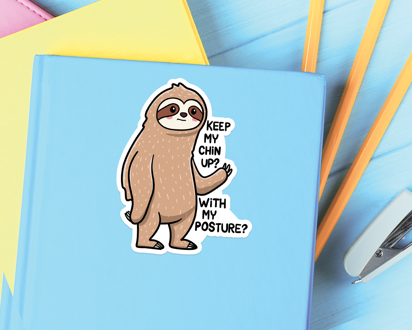 Sloth Chin Up Sticker