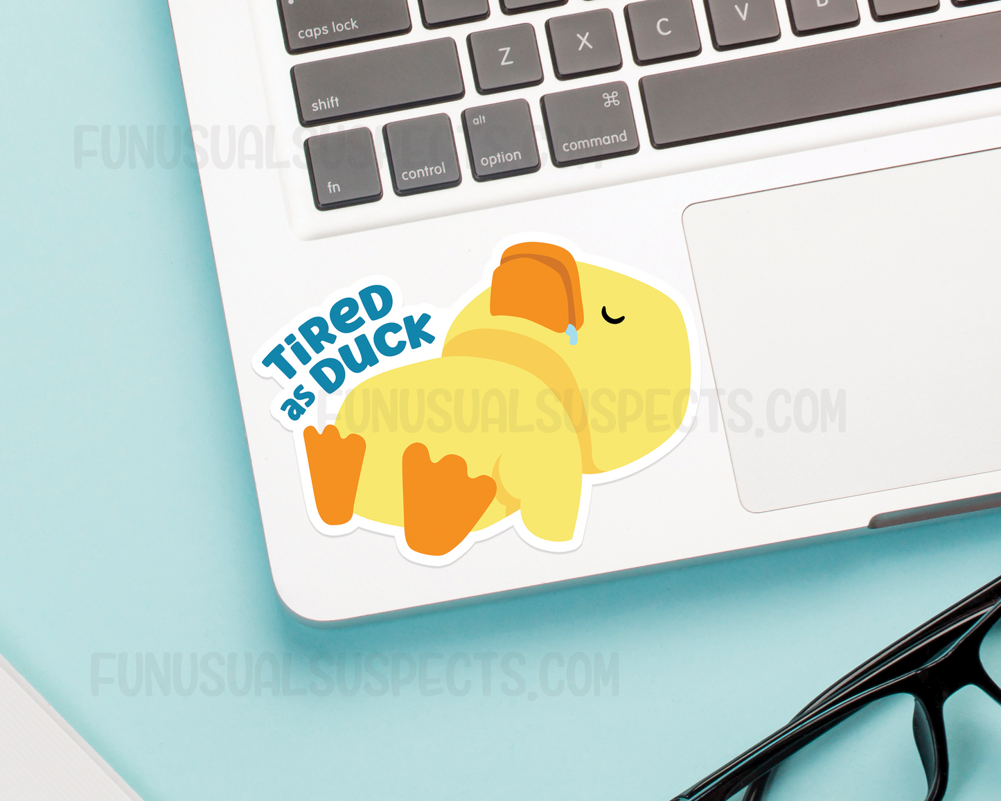 Tired As Duck Sticker