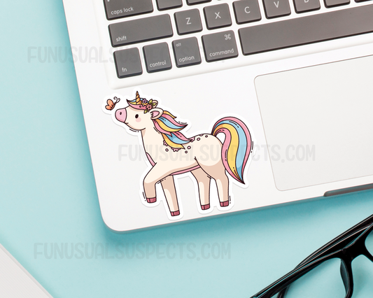 Unicorn with Butterfly Sticker