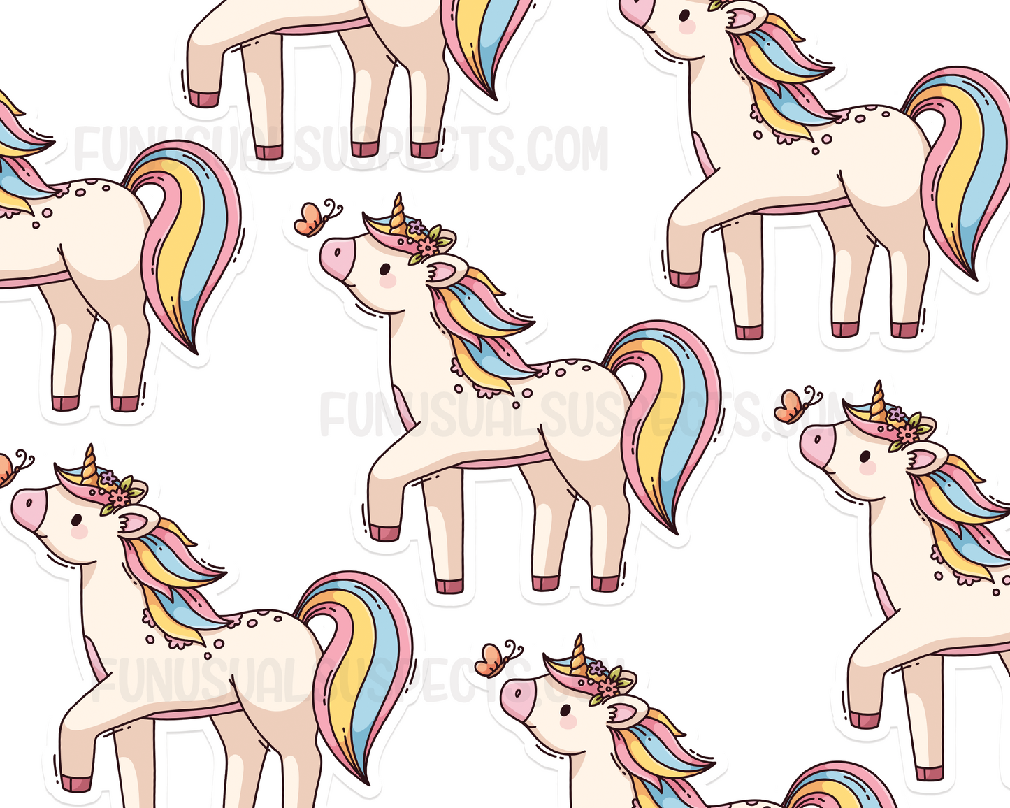 Unicorn with Butterfly Sticker