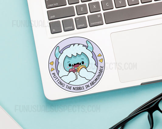 Yeti Putting the Nibble in Abominable Sticker